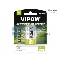 BAT. 9,0V / 250mAh Ni-Mh nabíjacia 6F22 -WIPOV- *